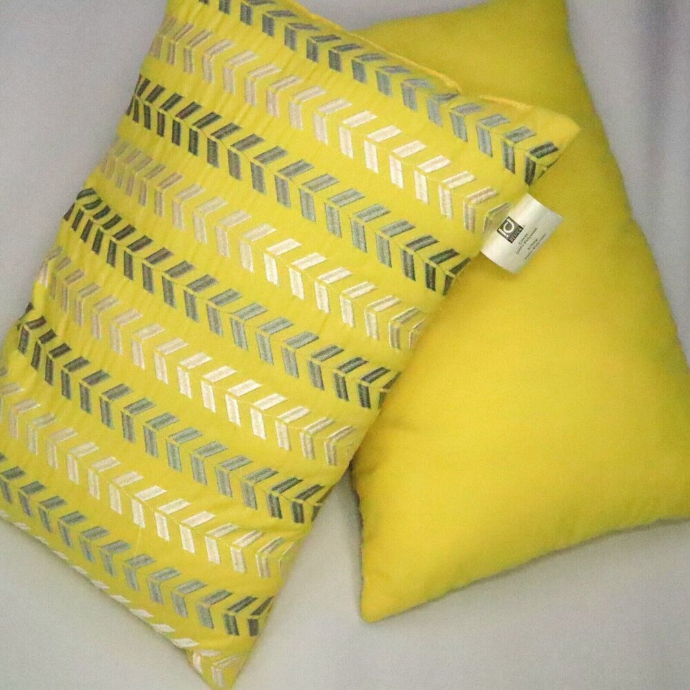 Throw Pillows Set of 2 Yellow 17x12 Intelligent Design